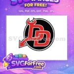 Free Red Devil Horns Free Black Circle Sport Logos Free SVG - Instant Download