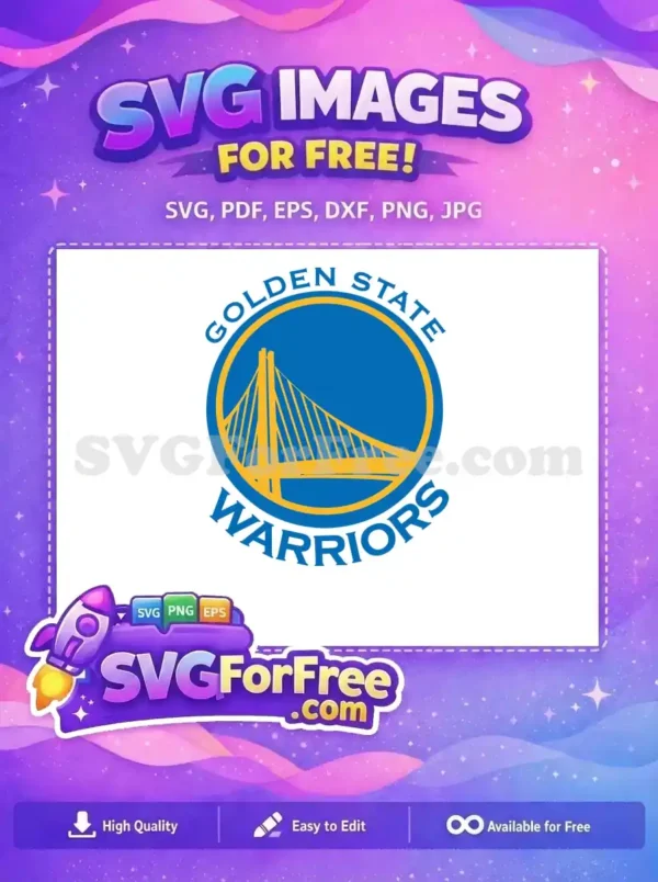Free Blue Golden State Free Warriors Logo Free SVG 1