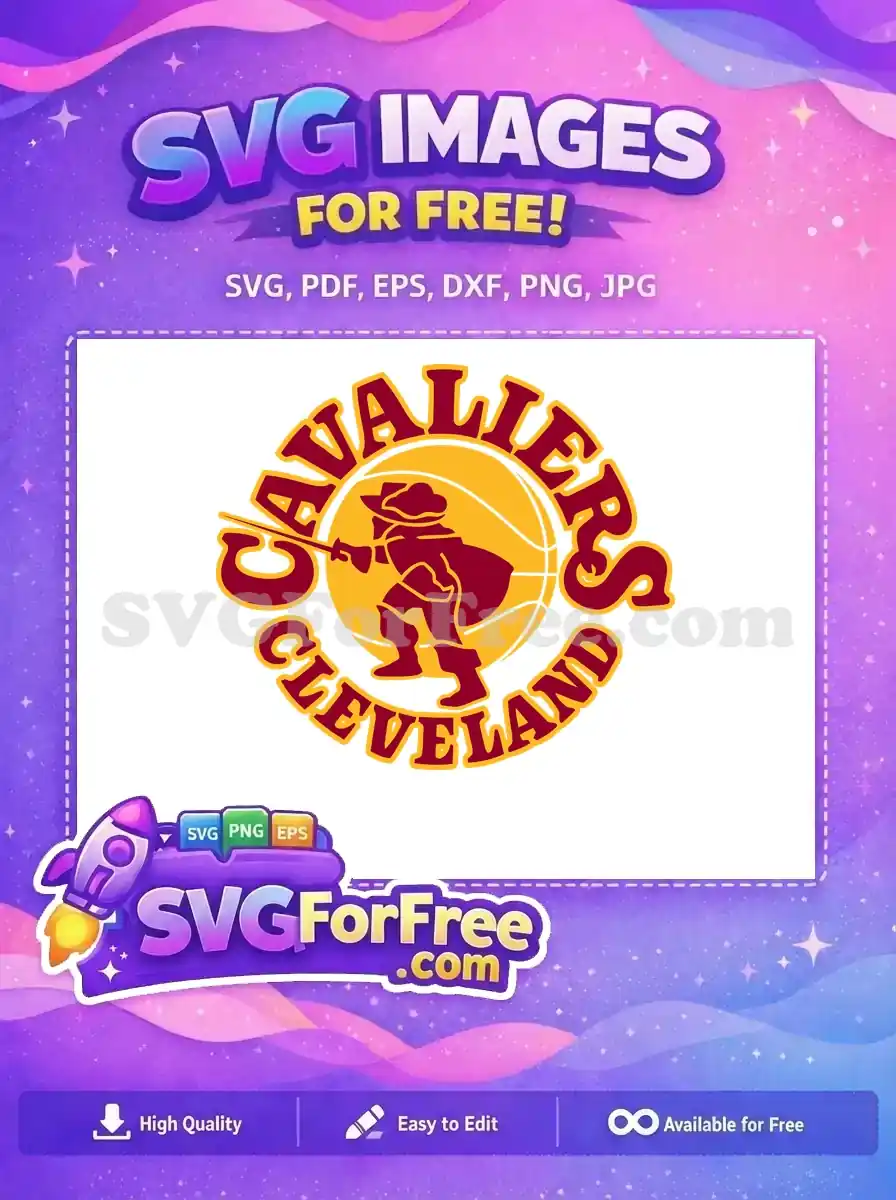 Free Cleveland Cavaliers Logo Free Maroon Gold Mascot Free SVG
