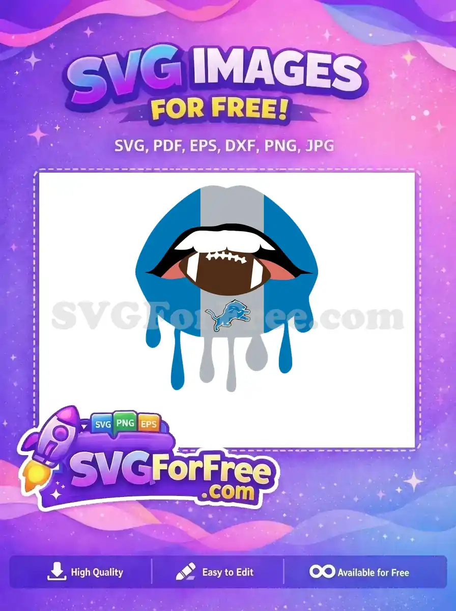 Free Dripping Lips Free Football Detroit Lions Free SVG