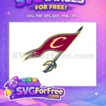 Free Cleveland Cavaliers Gold Trim Free Burgundy Flag Sport Free SVG - Instant Download