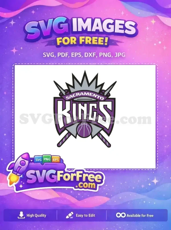Free Sacramento Kings Detailed Sport Logos Free Basketball Emblem Free SVG