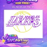 Free Purple Los Angeles Free Lakers Yellow Basketball Free SVG - Instant Download