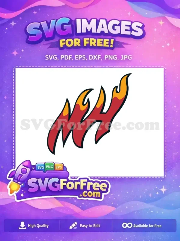 Free Fiery Font Free MH Initials Sport Logos Free SVG