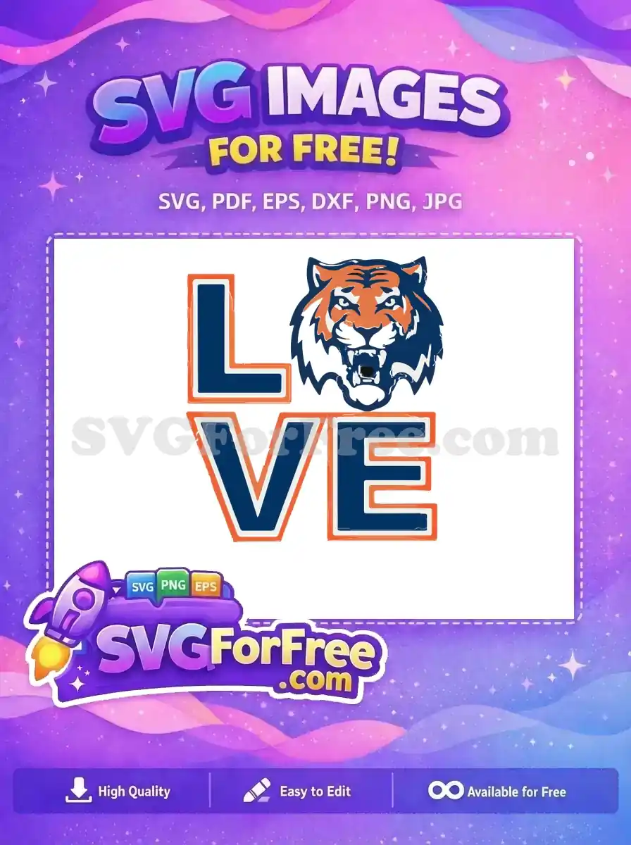Free Orange Navy Tiger Love Free Sport Logos Free SVG