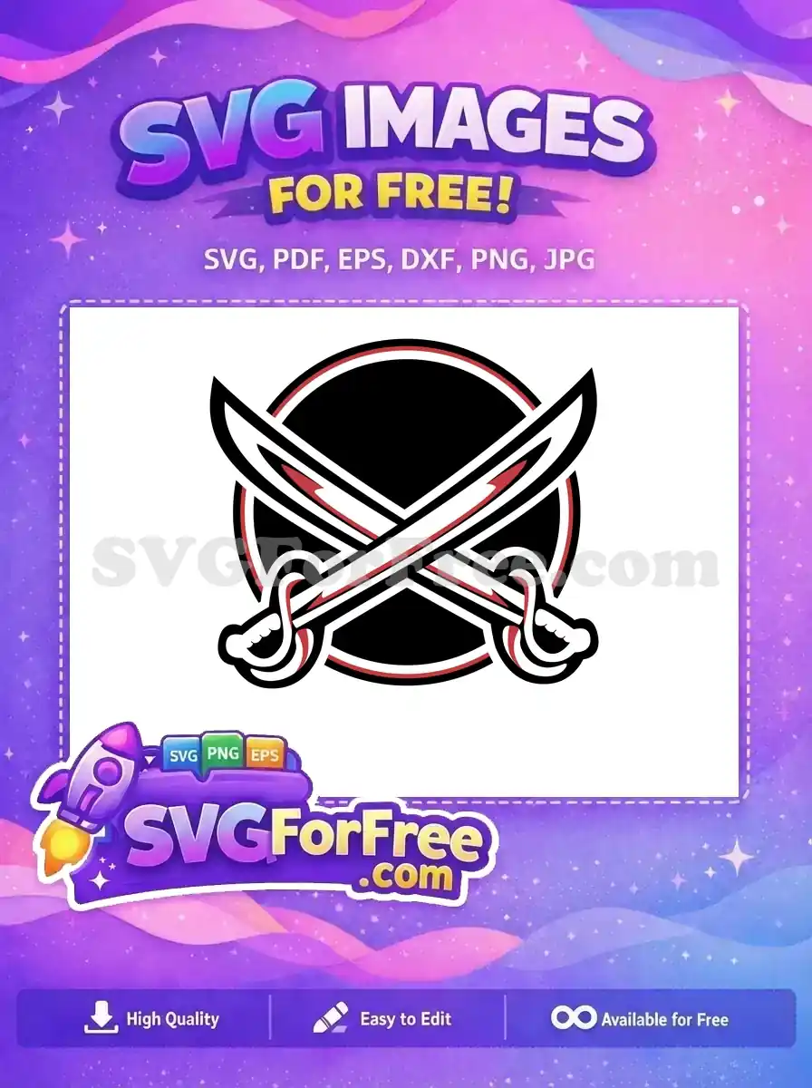 Free Crossed Pirate Swords Free Red and White Sport Free SVG