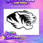 Free Fierce Roaring Free Black White Tiger Sport Logos Free SVG - Instant Download