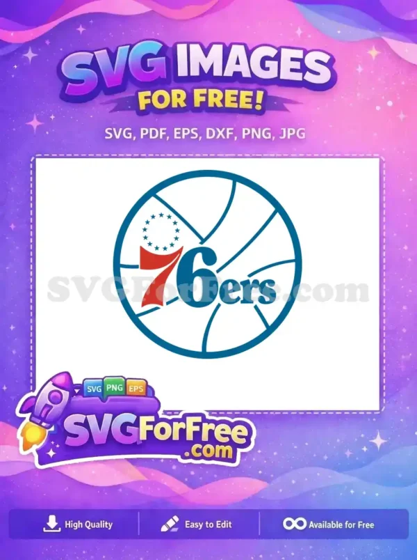 Free Blue Outline Free Red Detail Philadelphia Free SVG