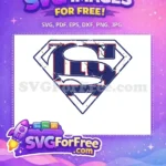 Free Distressed Superhero Free Logo White Red Superman Free SVG - Instant Download