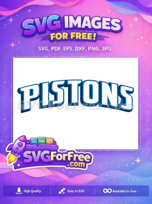 Free Detroit Pistons Free Blue White Sport Logos Free SVG