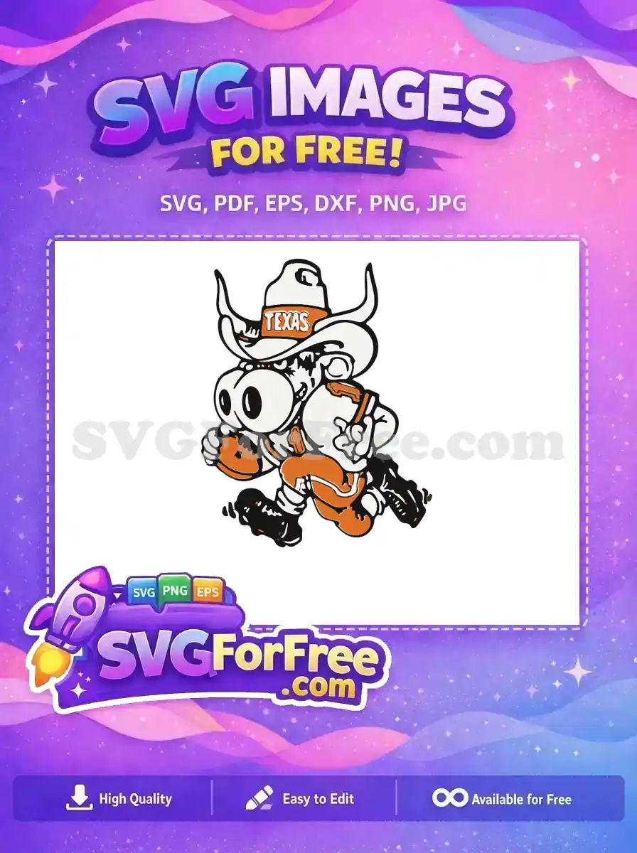 Free Texas Longhorns Cowboy Free Mascot Sport Logos Free SVG