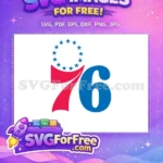 Free Red Swoosh Free Blue Stars Philadelphia Free SVG - Instant Download