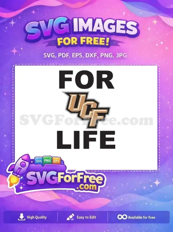 Free UCF Knights Logo Free Black Font For Life Free SVG