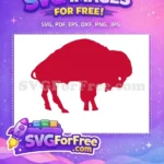 Free Red Buffalo Silhouette Free Sport Logos Design Free SVG - Instant Download