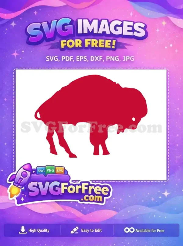 Free Red Buffalo Silhouette Free Sport Logos Design Free SVG