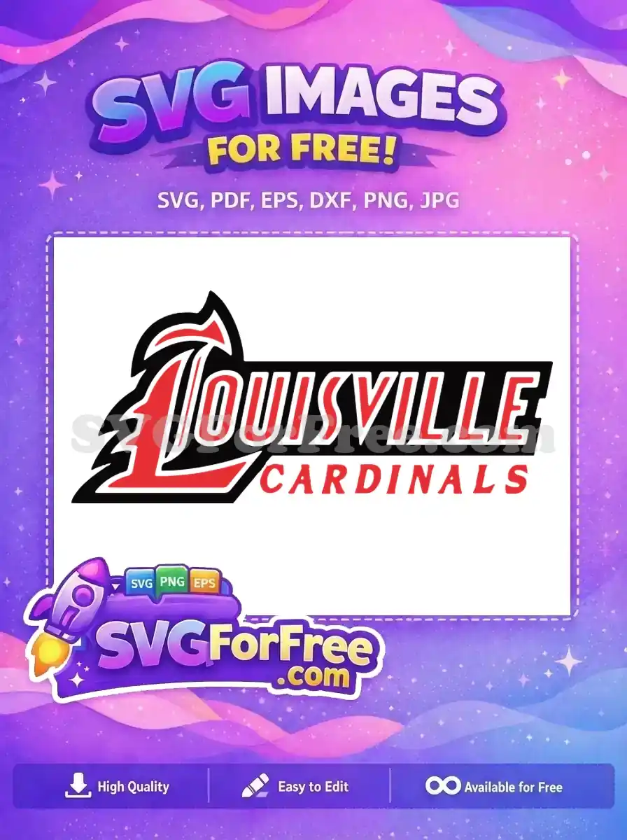 Free Louisville Cardinals Logo Free Red Black Sport Free SVG