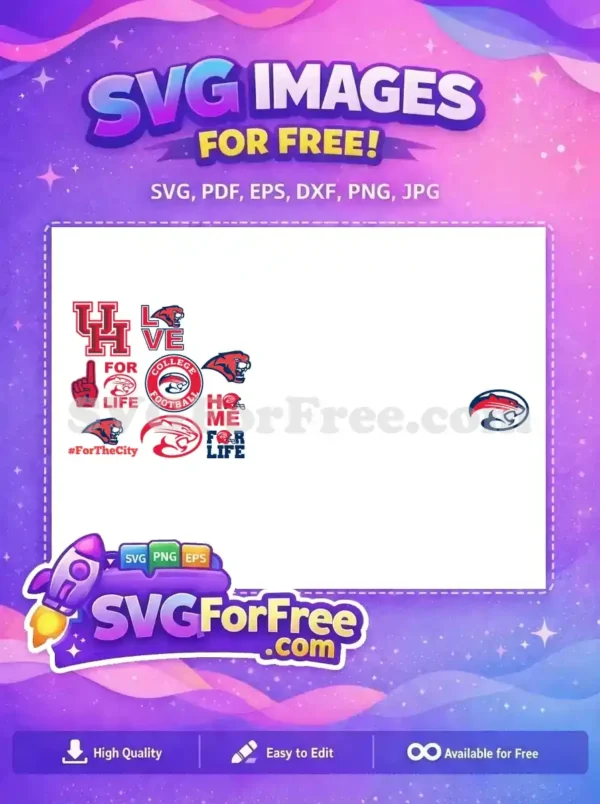 Free Houston Cougars Logos Free Football Red Design Free SVG