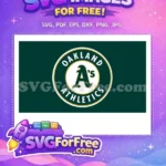Free Oakland Athletics Logo Free Green Gold Sport Free SVG - Instant Download