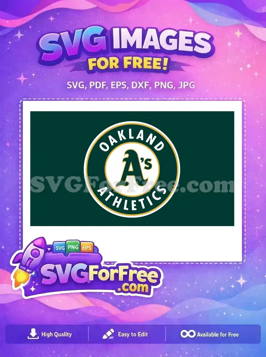 Free Oakland Athletics Logo Free Green Gold Sport Free SVG