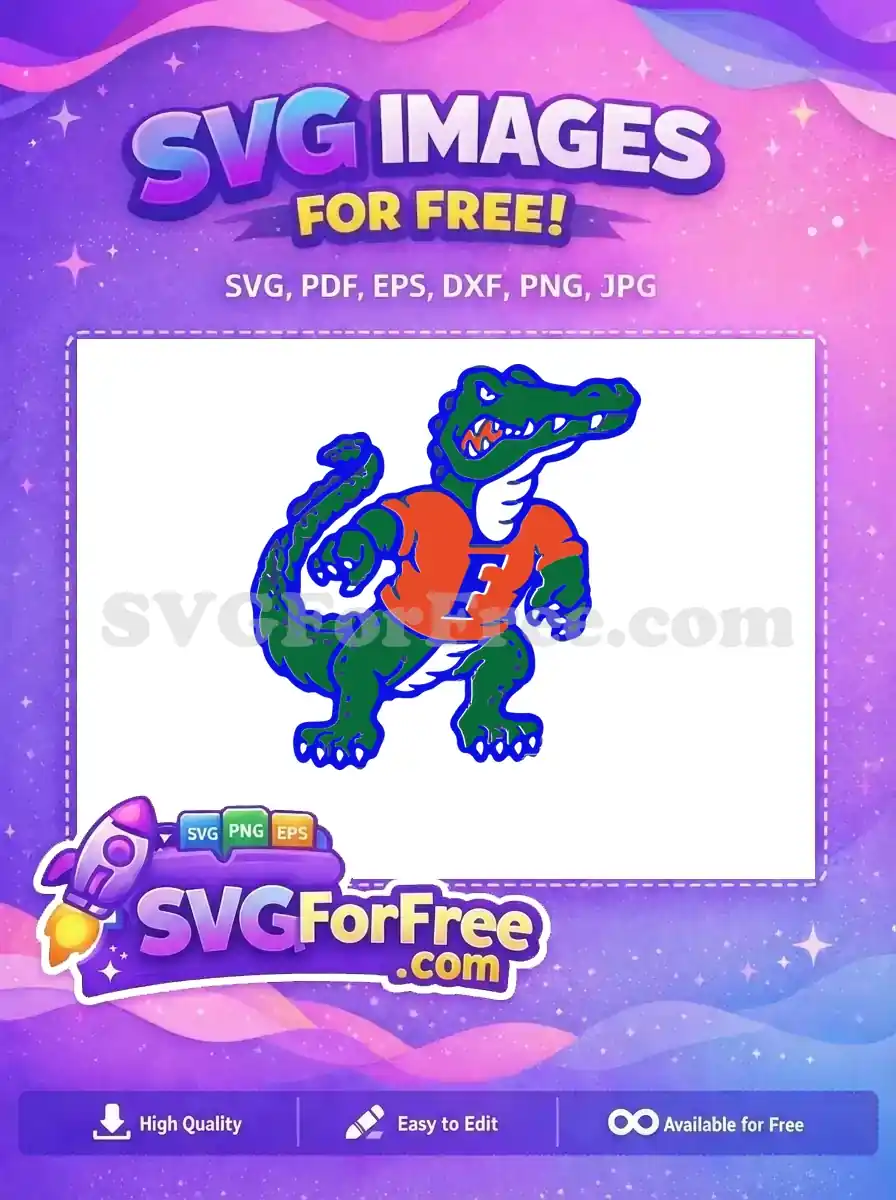 Free Gator Mascot Orange Shirt Free Sport Logos Free SVG