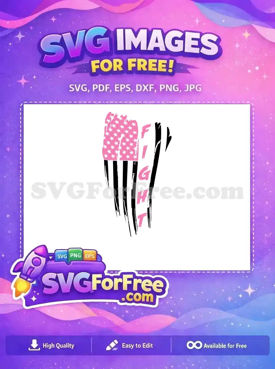 Free Pink Flag Stars Free Black Stripes Fight Free SVG