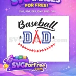 Free Baseball Dad Blue White Free Red Bat Sports Free SVG - Instant Download
