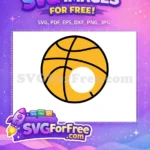 Free Yellow Basketball Free Black Lines Sports Free SVG - Instant Download