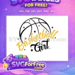 Free Yellow Basketball Free Girl Stars Sports Free SVG - Instant Download