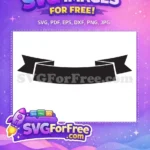 Free Black Ribbon Banner Free Sports American Football Free SVG - Instant Download