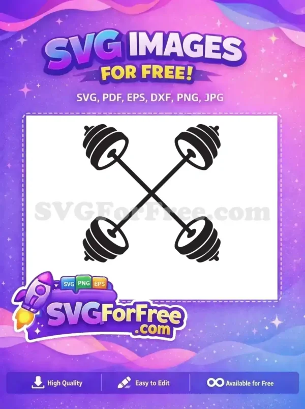 Free Black Barbell Free Gym Crossfit Sports Free SVG