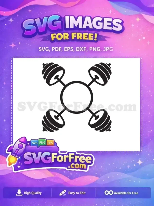 Free Black Dumbbell Free Gym Barbell Sports Free SVG