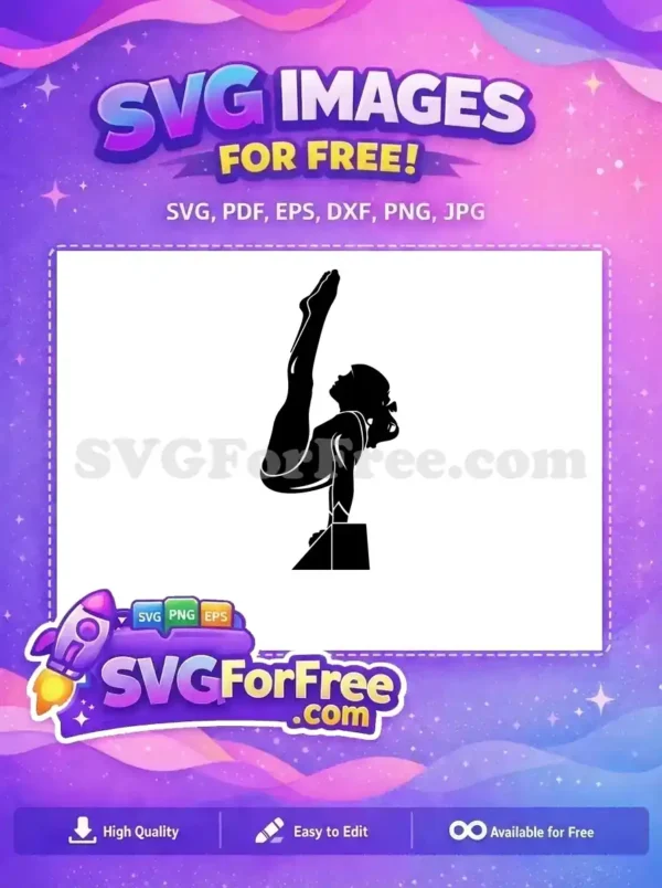 Free Gymnast Silhouette Free Handstand Beam Pose Free SVG