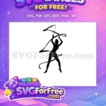Free Rhythmic Ribbon Gymnast Free Silhouette Sports Free SVG - Instant Download