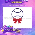 Free Blue Stitching Free Red Bow Sports Free SVG - Instant Download