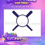 Free Crossed Bats Free Circle Sports American Football Free SVG - Instant Download