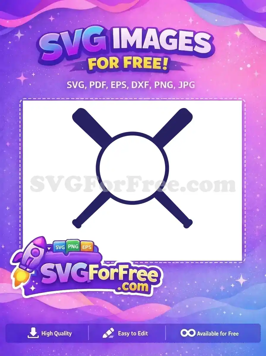 Free Crossed Bats Free Circle Sports American Football Free SVG