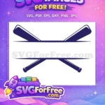 Free Crossed Bats Free Sports Design Baseball Free SVG - Instant Download