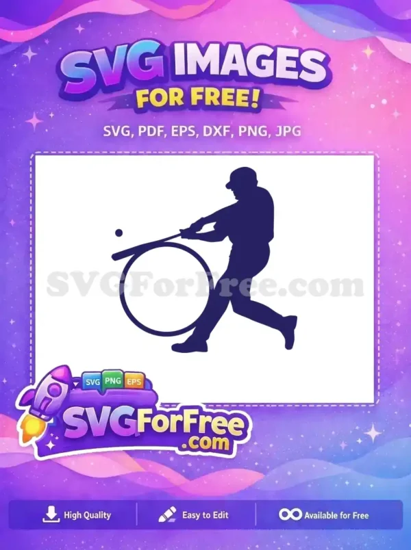 Free Baseball Player Silhouette Free Hitting Ball Sport Free SVG