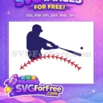 Free Baseball Player Silhouette Free Swinging Bat Sports Free SVG - Instant Download