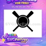 Free Baseball Stitching Free Crossed Bats Sports Free SVG - Instant Download