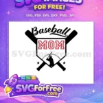 Free Baseball Mom Free Silhouette Batter Baseball Free SVG - Instant Download