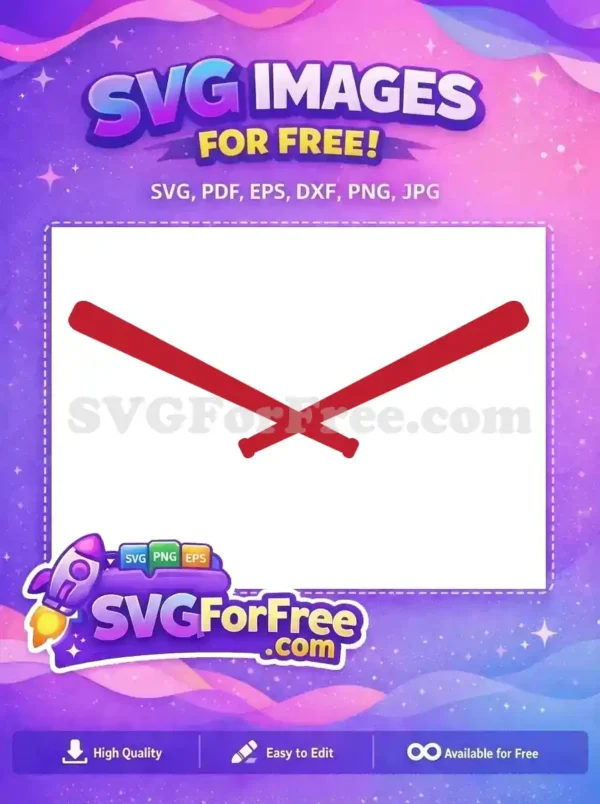 Free Crossed Red Bats Free Sports American Football Free SVG