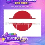 Free Red Baseball Monogram Free White Laces Design Sports Free SVG - Instant Download