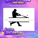 Free Silhouette Baseball Player Free Hitting Ball Sports Free SVG - Instant Download