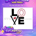 Free Baseball Stitch Free Heart Valentines Day Love Free SVG - Instant Download