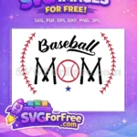 Free Baseball Mom Free Red Stitches Lettering Design Free SVG - Instant Download