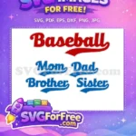 Free Red Baseball Free Blue Family Sports Free SVG - Instant Download