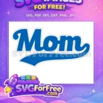 Free Blue Sports Font Free Cursive Tail Design Sports Mom Free SVG - Instant Download