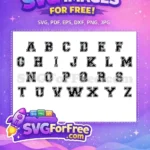 Free Baseball Stitch Letters Free Black Varsity Alphabet Sports Free SVG - Instant Download