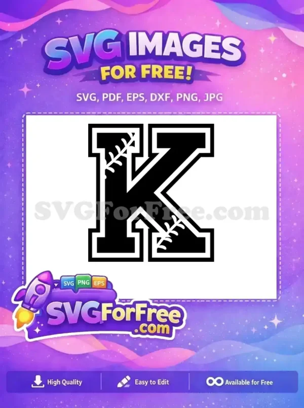 Free Letter K Baseball Free Initial Sports Free SVG Free Letter K Baseball Free Initial Sports Free SVG
